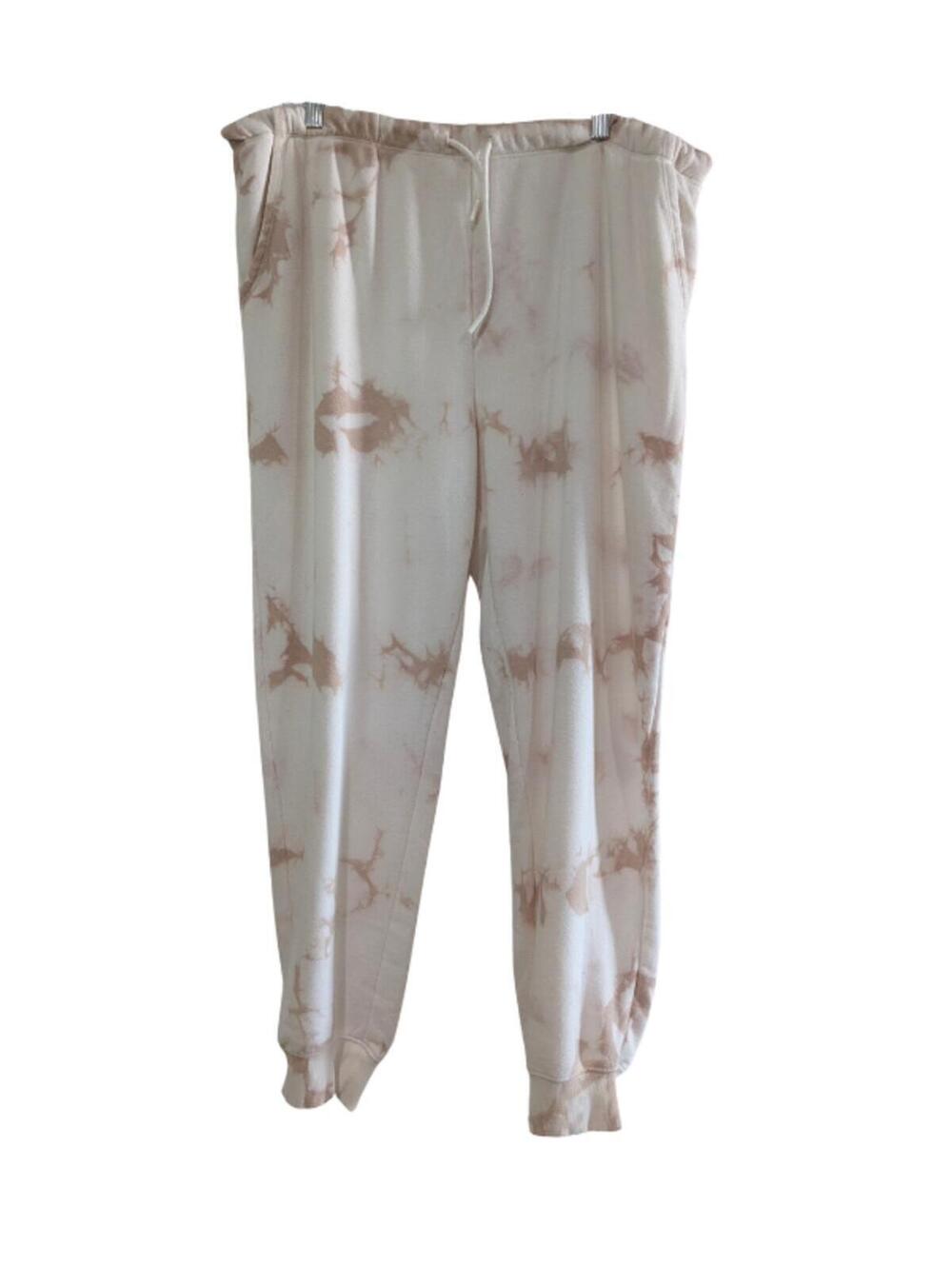 Secret Treasures Women's Tie Dye Lounge Joggers, Cream Brown, Size XL 16-18